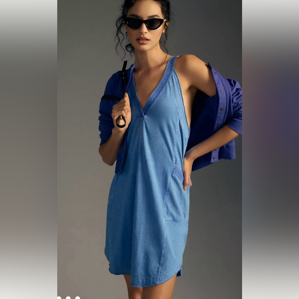 Anthropologie Sky Blue Sleeveless Mini Dress